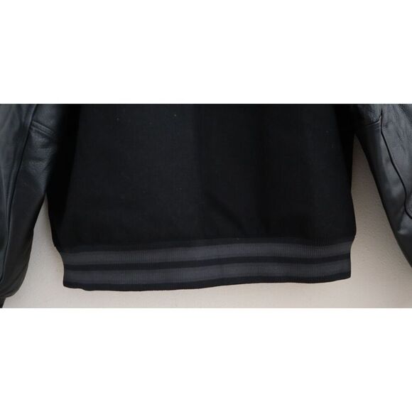 Nike FN3672-010 Women's Sz S Black Oversized Wool/Leather Destroyer Jacket - Picture 8 of 14